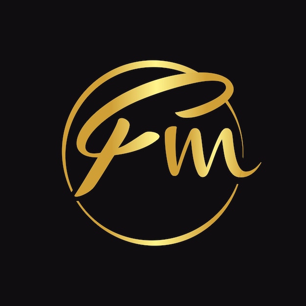 Diseño de logotipo de tipo de letra de secuencia de comandos FM inicial con plantilla vectorial de tipografía moderna Letra de secuencia de comandos creativa Vector de logotipo de FM