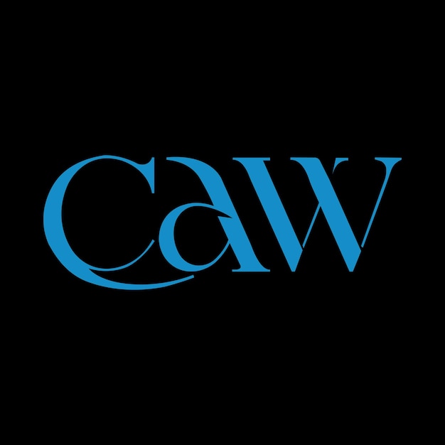 Vector diseño del logotipo de la tipografía caw