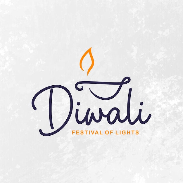 Diseño de logotipo de tipografía de Diwali.