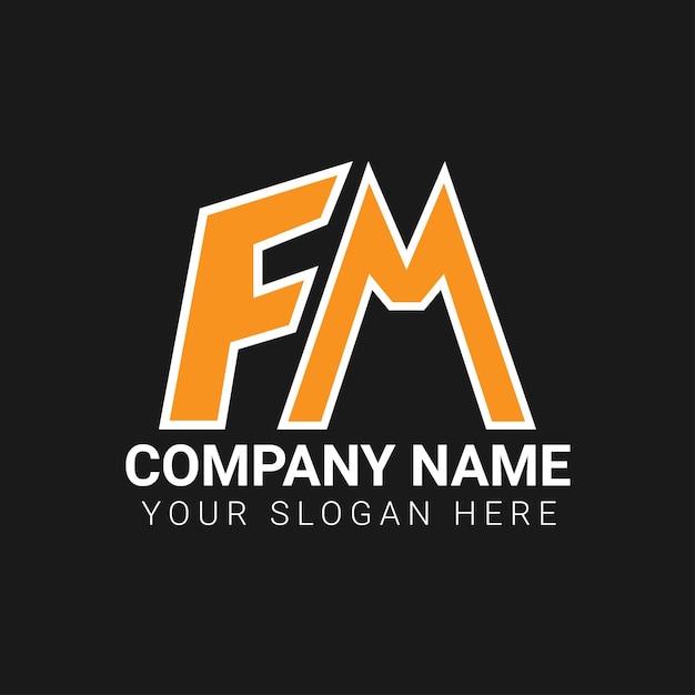 Diseño de logotipo de tipografía FM
