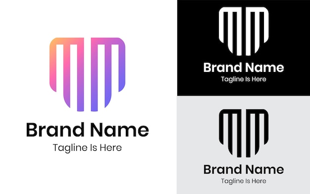 Diseño de logotipo de tipografía de monograma abstracto