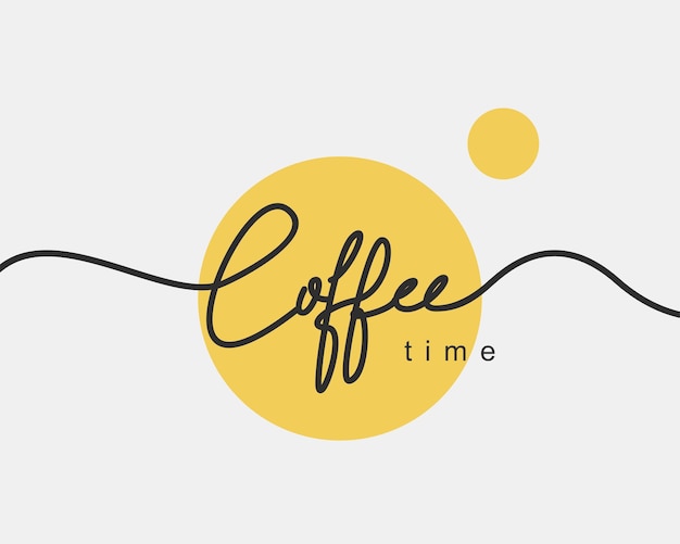 Diseño de logotipo de tipografía de tiempo de café