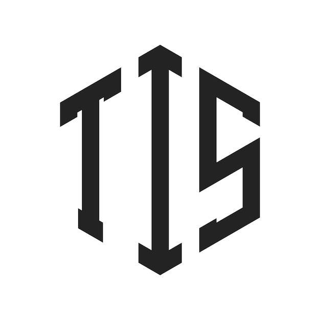 Diseño del logotipo TIS Letra inicial TIS Monograma Logotipo con forma de hexágono