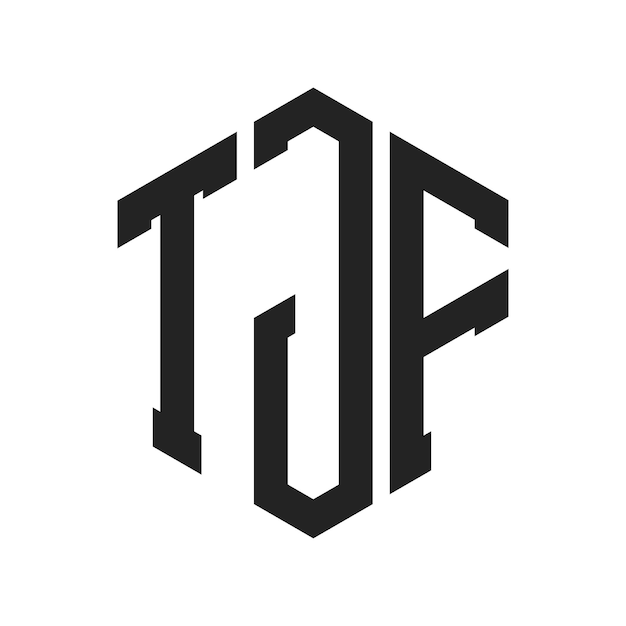 Diseño del logotipo de TJF Letra inicial TJF Monograma Logotipo con forma de hexágono