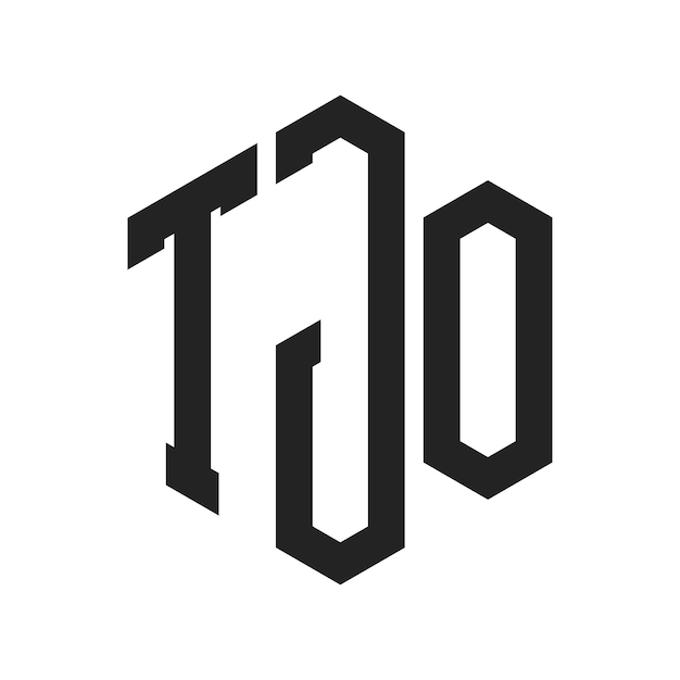 Diseño del logotipo TJO Letra inicial TJO Monograma Logotipo con forma de hexágono