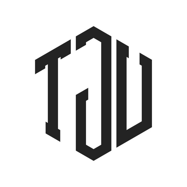 Diseño del logotipo de TJU Letra inicial TJU Monograma Logotipo con forma de hexágono