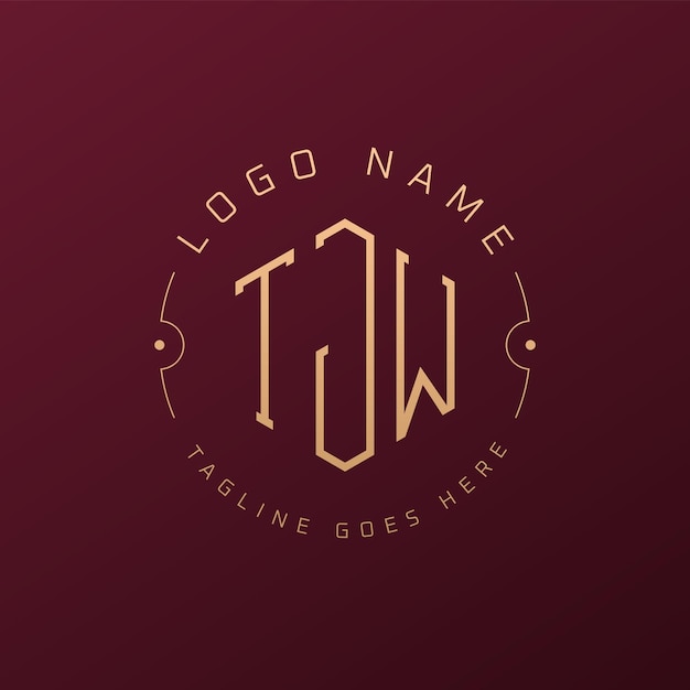 Diseño de logotipo de TJW de lujo Letra elegante TJW Monograma Logotipo minimalista Poligono TJW Template de diseño de logotipo