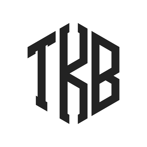 Diseño del logotipo de TKB Letra inicial TKB Monograma Logotipo con forma de hexágono