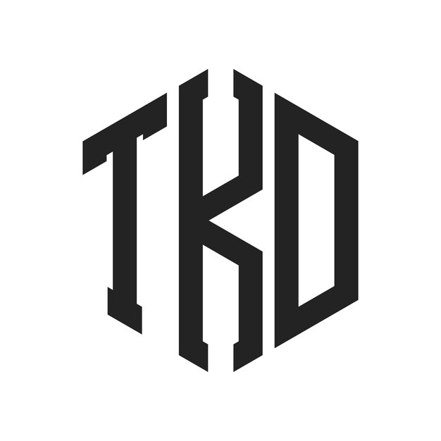 Diseño del logotipo de TKD Letra inicial TKD Monograma Logotipo con forma de hexágono