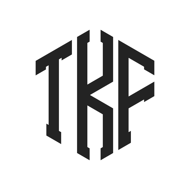 Diseño del logotipo de TKF Letra inicial TKF Monograma Logotipo con forma de hexágono