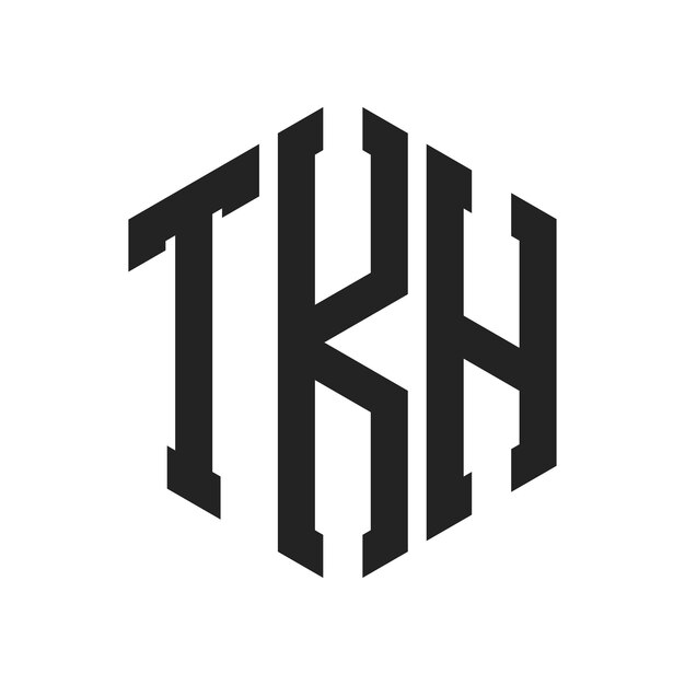 Diseño del logotipo TKH Letra inicial TKH Monograma Logotipo con forma de hexágono