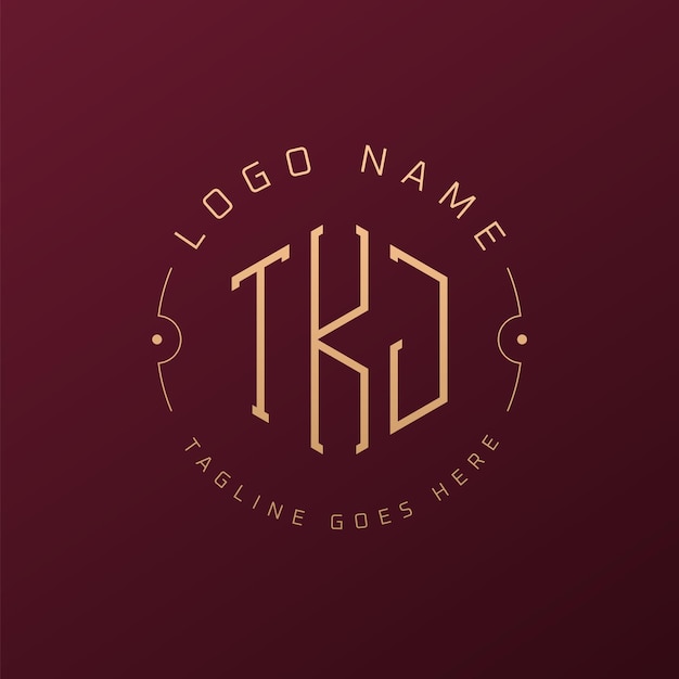 Diseño de logotipo de TKJ de lujo Letra elegante TKJ Monograma Logotipo minimalista Poligono TKJ Template de diseño de logotipo