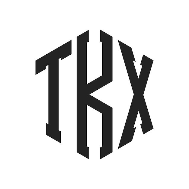 Diseño del logotipo TKX Letra inicial TKX Monograma Logotipo con forma de hexágono