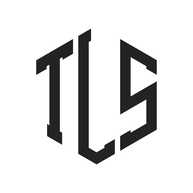 Diseño del logotipo TLS Letra inicial TLS Monograma Logotipo con forma de hexágono