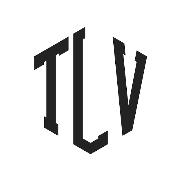 Diseño del logotipo de TLV Letra inicial TLV Monograma Logotipo con forma de hexágono
