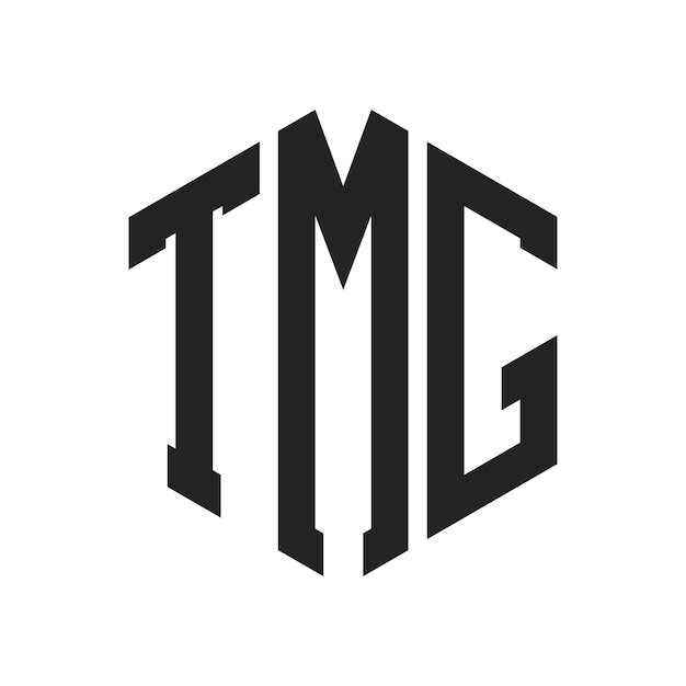 Diseño del logotipo de TMG Letra inicial Monograma de TMG Logotipo con forma de hexágono