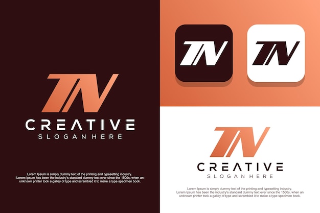 Vector diseño de logotipo tn de letra de monograma abstracto