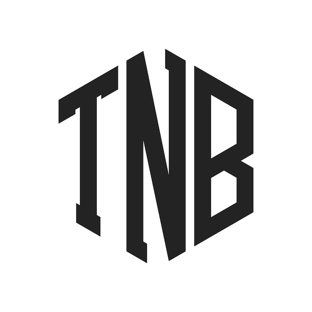 Diseño del logotipo TNB Letra inicial TNB Monograma Logotipo con forma de hexágono