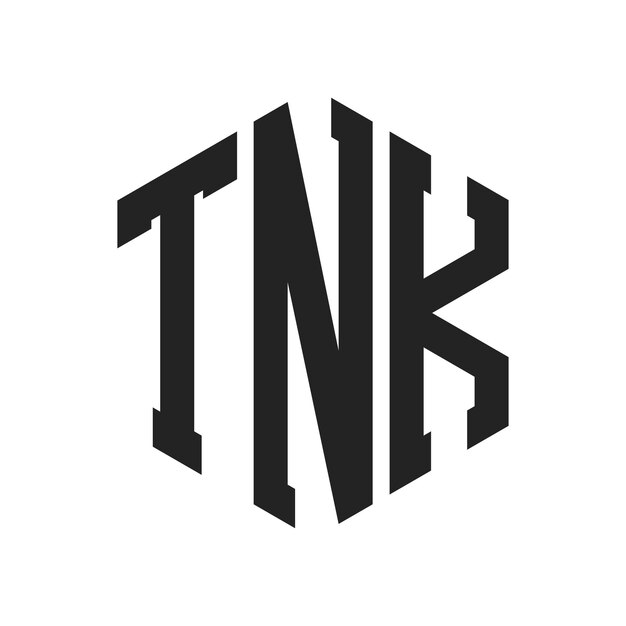 Diseño del logotipo de TNK Letra inicial TNK Monograma Logotipo con forma de hexágono
