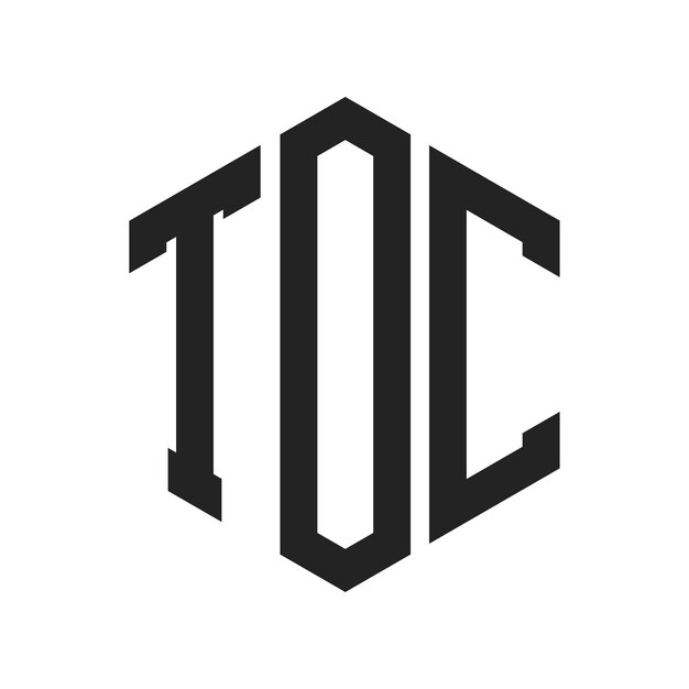 Diseño del logotipo TOC Letra inicial TOC Monograma Logotipo con forma de hexágono