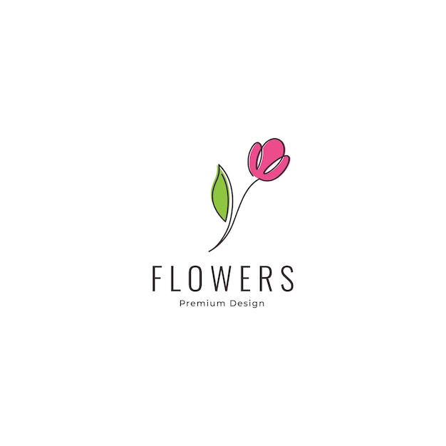 Diseño de logotipo a todo color de flor de rosa