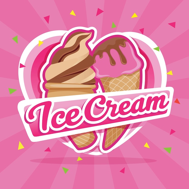 Diseño de logotipo a todo color de helado