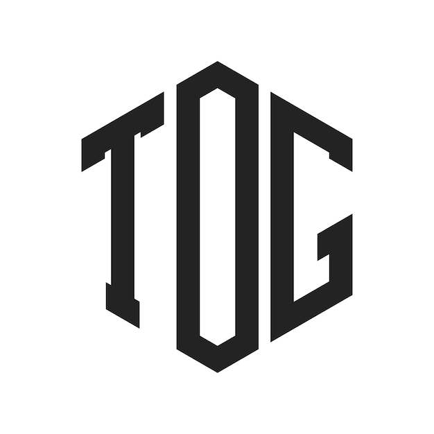 Diseño del logotipo de TOG Letra inicial Logotipo del monograma de TOG con forma de hexágono