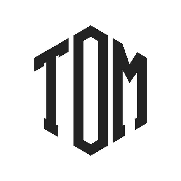 Diseño del logotipo TOM Letra inicial TOM Monograma Logotipo con forma de hexágono