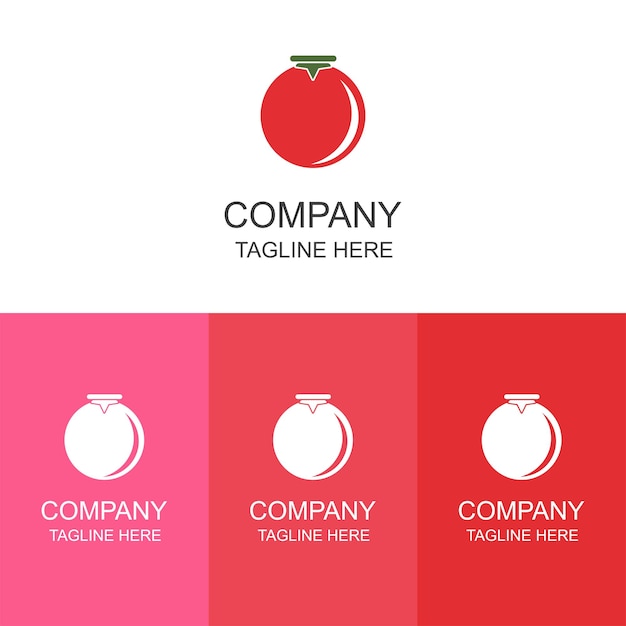 El diseño del logotipo de tomate se puede utilizar para la marca y los negocios