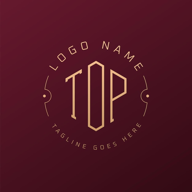 Diseño de logotipo TOP de lujo Letra elegante TOP Monograma Logotipo minimalista Poligono TOP Template de diseño de logotipo