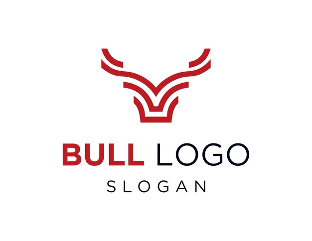 Vector diseño de logotipo de toro creado con la aplicación corel draw 2018 con fondo blanco