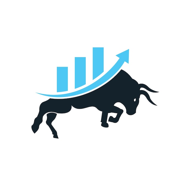 Diseño de logotipo de toro financiero Logotipo de finanzas Trade Bull Chart