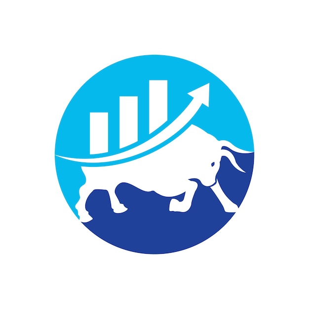 Diseño de logotipo de toro financiero Logotipo de finanzas de Trade Bull Chart