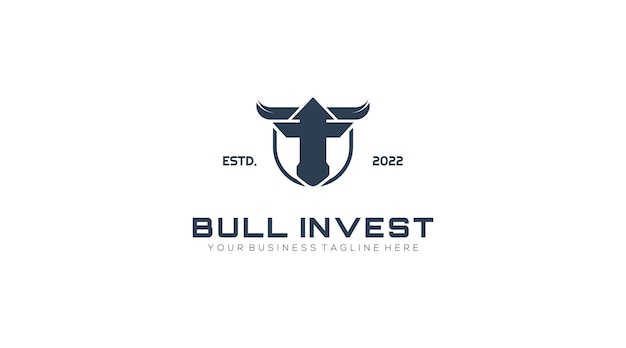 Diseño de logotipo de toro financiero. Trade Bull Chart, logotipo de finanzas