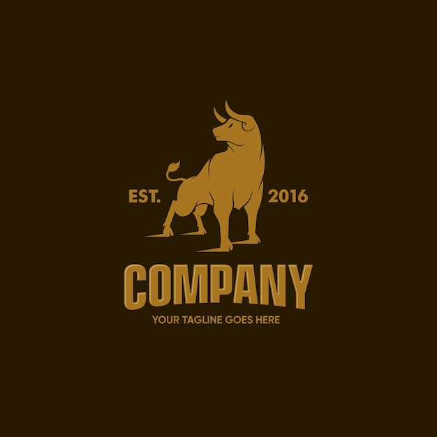 Diseño de logotipo de toro salvaje simple
