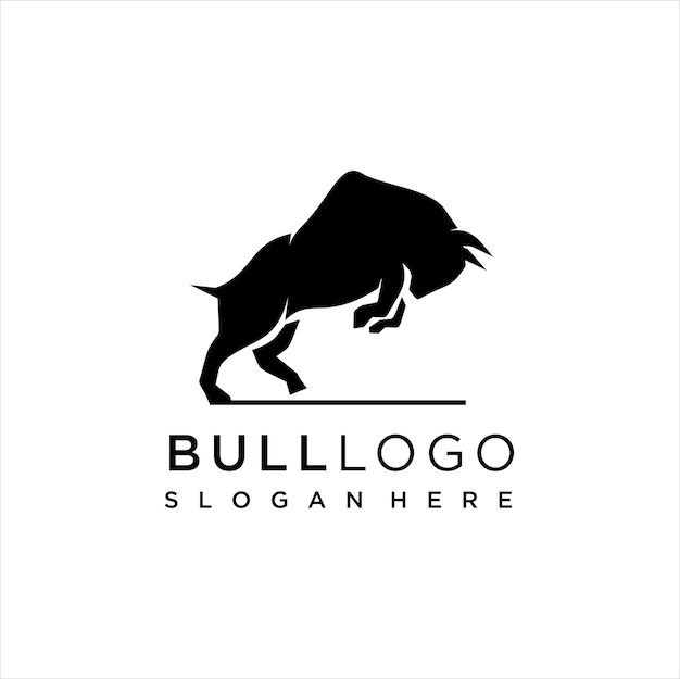Diseño de logotipo de toro sobre fondo blanco Animales silvestres Ideas de diseño de logotipio de toro inspiración