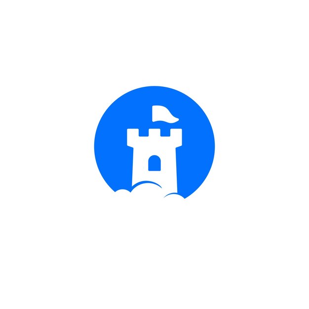 Diseño de logotipo de torre azul simple