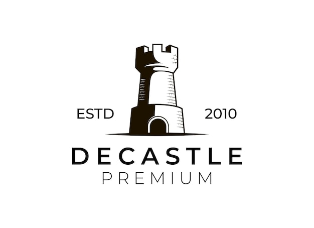 Diseño de logotipo de torre de castillo clásico Plantilla de diseño de logotipo de castillo