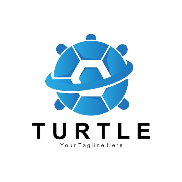 Diseño de logotipo de tortuga marina Protegido Anfibio Animal marino Icono Ilustración Vector Marca Identidad corporativa