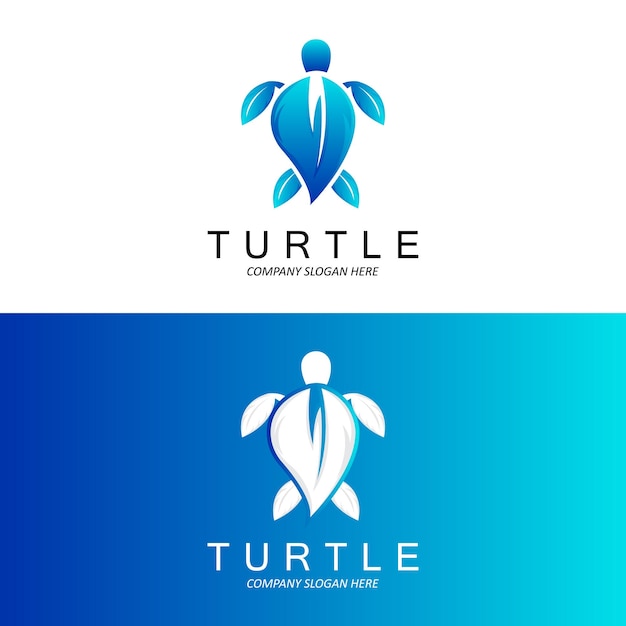 Diseño de logotipo de tortuga marina protegido anfibio animal marino icono ilustración vector marca identidad corporativa