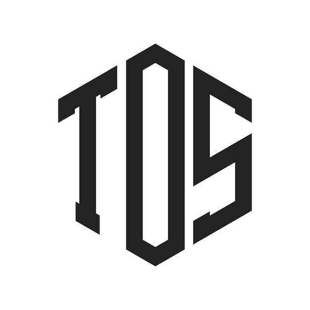 Diseño del logotipo TOS Letra inicial TOS Monograma Logotipo con forma de hexágono