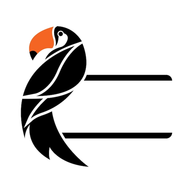Diseño del logotipo de Toucan Bird Ilustración vectorial simple y moderna