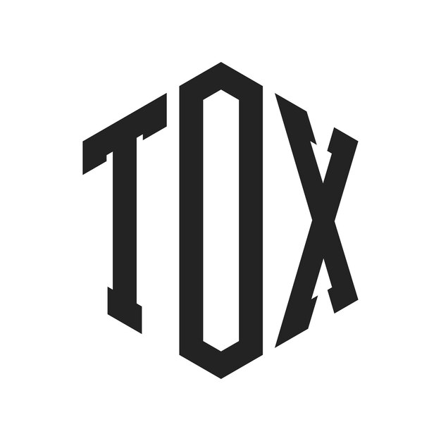 Diseño del logotipo TOX Letra inicial TOX Monograma Logotipo con forma de hexágono