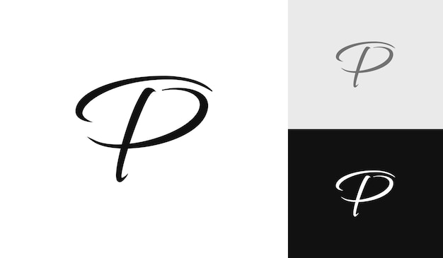 Diseño de logotipo TP en letra cursiva