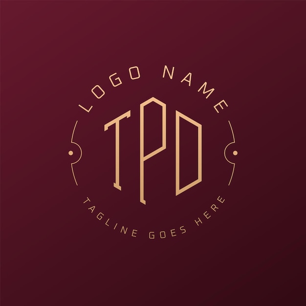Diseño de logotipo de TPD de lujo Letra elegante TPD Monograma Logotipo minimalista Poligono TPD Template de diseño de logotipo
