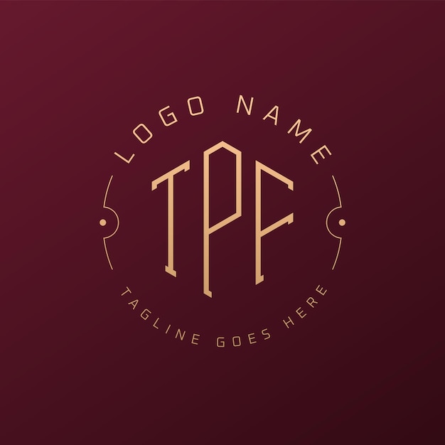 Diseño de logotipo de TPF de lujo Letra elegante TPF Monograma Logotipo minimalista Poligono Template de diseño de logotipo TPF