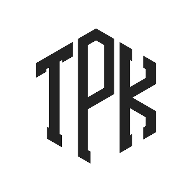 Diseño del logotipo de TPK Letra inicial Monograma de TPK Logotipo con forma de hexágono