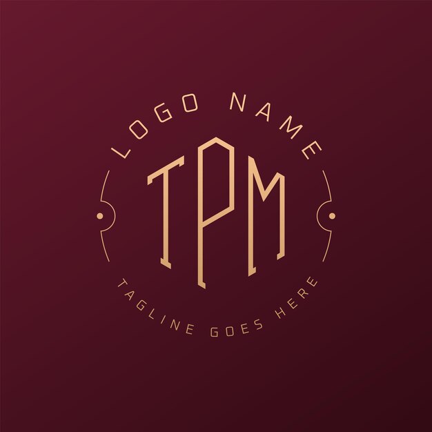 Diseño de logotipo de TPM de lujo Letra elegante TPM Monograma Logotipo minimalista Poligono TPM Template de diseño de logotipo