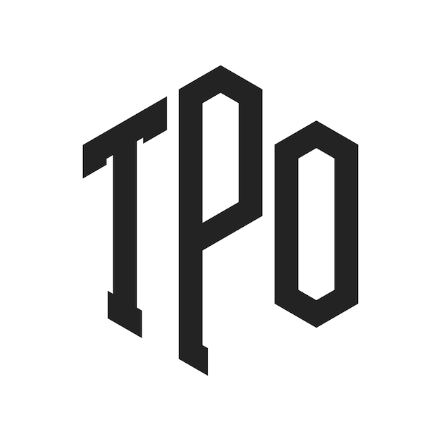 Diseño del logotipo de la TPO Letra inicial Logotipo del monograma de la TPP en forma de hexágono