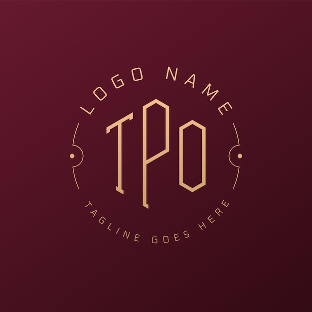 Diseño de logotipo de TPO de lujo Letra elegante TPO Monograma Logotipo minimalista Poligono TPO Template de diseño de logotipo